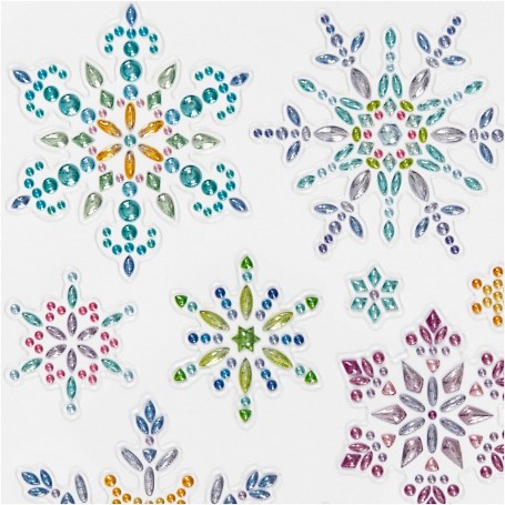 Diamantstickers, sneeuwvlokken, 10x16 cm, 1 vel 