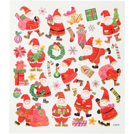 Stickers, Vrolijke Kerstman, 15x16,5 cm, 1 vel 