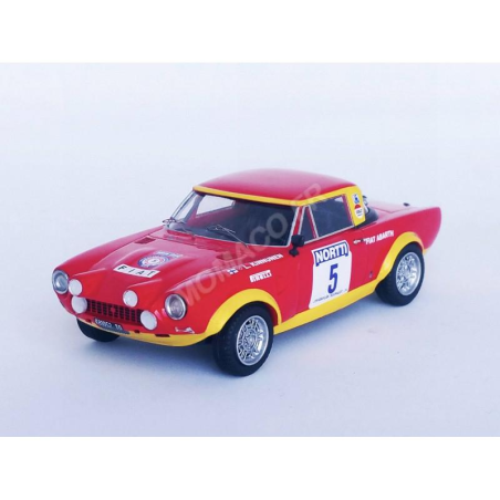 FIAT 124 ABARTH RALLYE 5 LEO KINNUNEN/ATSO AHO RALLYE DES 1000 LACS 1974 Miniatuur 
