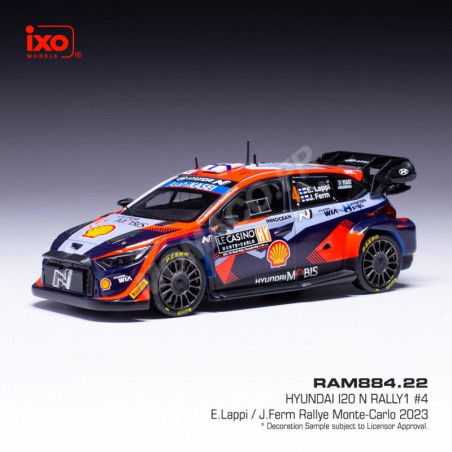 HYUNDAI I20 N 4 LAPPI/FERM RALLYE WRC1 MONTE CARLO 2023 Miniatuur 