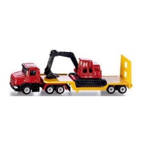Low loader with Excavator 1:87 Miniaturen vrachtwagens